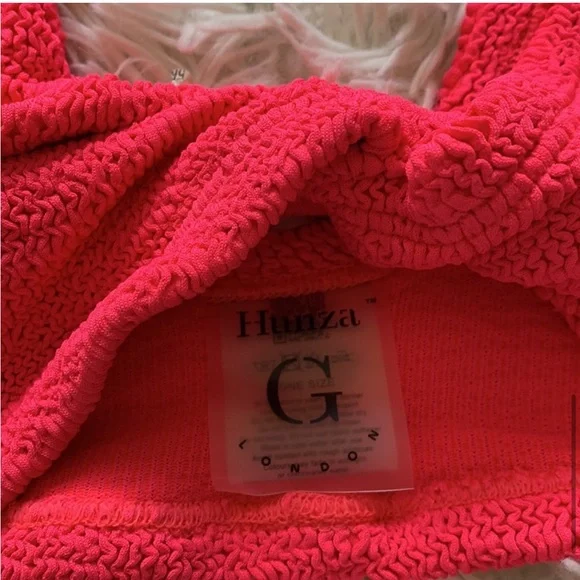 New Hunza g Juno twisted bikini set in hot pink/red one size - Picture 12 of 12